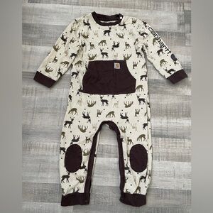 Carhartt Cream and Brown Animal Print Coverall